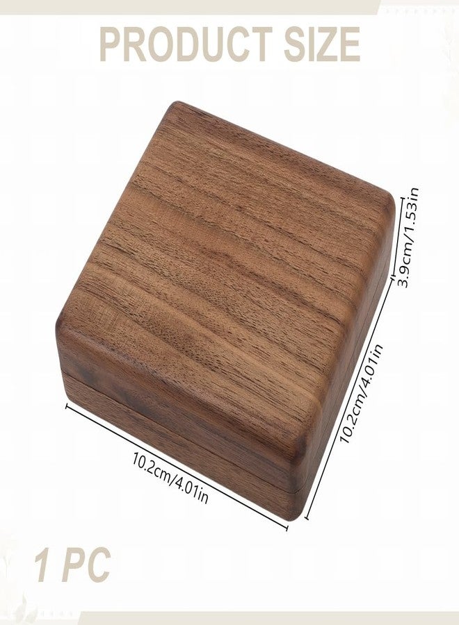 BEUNITONE Solid Wood Jewelry Ring Organizer Case Small Portable Vintage Wooden Jewelry Storage Box Travel Jewelry Ring Holder Case for women, Display Holder Box for Rings Earrings Organizer Weddi - Image 2